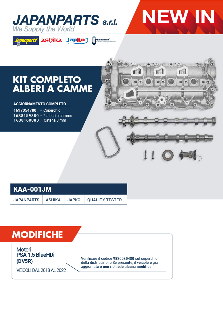 Kit completo alberi a camme modifica psa motori 1,5 blue hdi (dv5r)