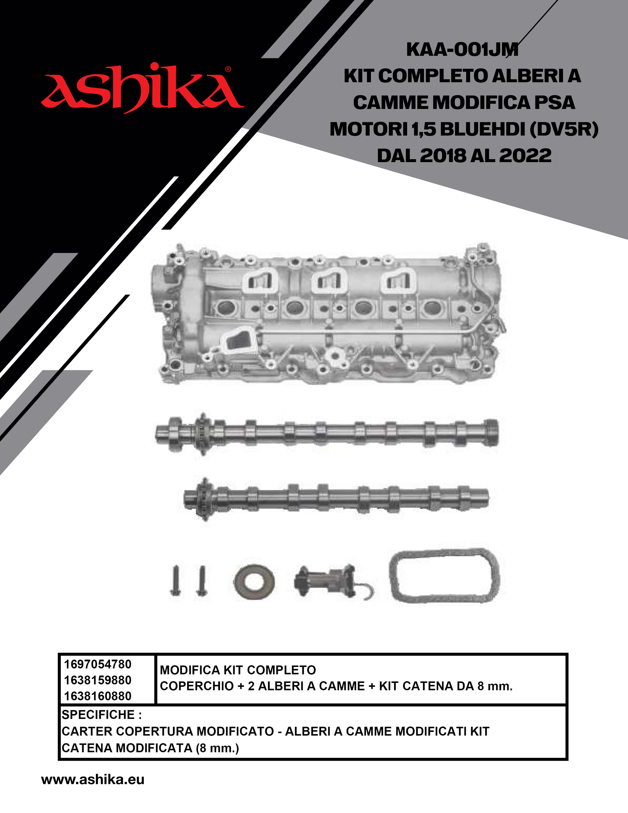 Kit completo alberi a camme modifica psa motori 1,5 blue hdi (dv5r)